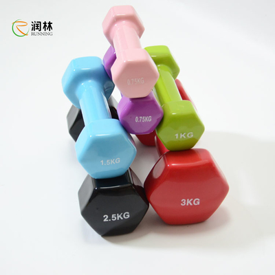 रंगीन डिजाइन छोटी और अच्छी दिखने वाली महिला / बच्चे होम जिम के लिए वजन वाले विनाइल कोटेड डम्बल सेट का उपयोग करते हैं