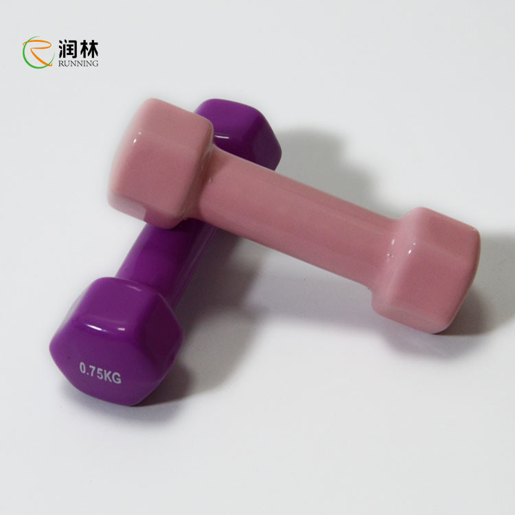 रंगीन डिजाइन छोटी और अच्छी दिखने वाली महिला / बच्चे होम जिम के लिए वजन वाले विनाइल कोटेड डम्बल सेट का उपयोग करते हैं